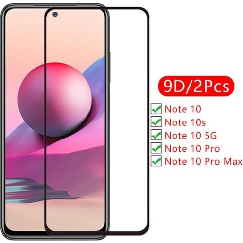 9d screen protector tempered glass case on redmi note 10 pro max s 10s 5g cover for xiaomi readmi not protective phone coque bag