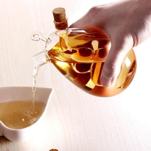 Anti-leak Oil Pot Glass Condiment Cruet Bottles Double Pourer Spout Stoppers for Cooking Barbecue Spray Bottle Seasoning Bottle