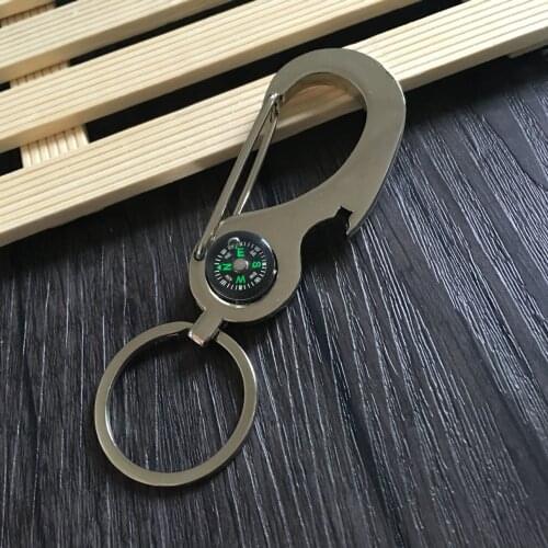 1 Pcs Cars Key-ring Mens Waist Hanging Compass Stainless-steel Multi-function Mini Keyfob Motorcycle Interior Accessories