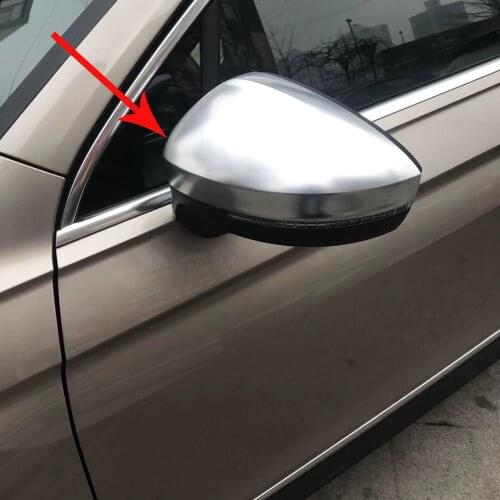 2pcs Side Mirror Case Chrome Matt Door Wing Mirror Cover Cap Shell Housing For VW Volkswagen Tiguan 2017 2018