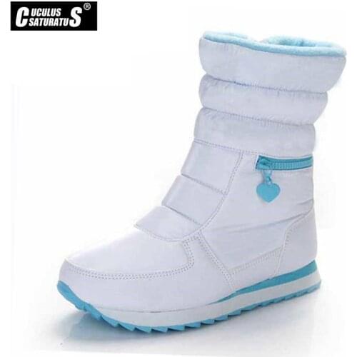 Cuculus 2021 Female winter warm ladies flat short casual Ankle snow boot with Fake fur women waterproof quilted shoes 1939