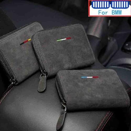 Alcantara Bank Credit ID Card Holder Business Men Holder For Bmw X1 E84 F48 X2 F36 X3 F25 X4 F26 X5 E53 E70 X6 E71 F16 G06 X7