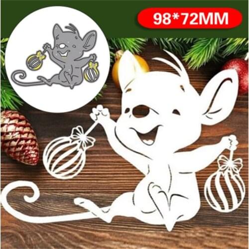 Mouse Shape Christmas Ball Metal Cutting Dies Stencil for Scrapbooking Die Cuts Stamping Cutting Embossing Template Craft Dies