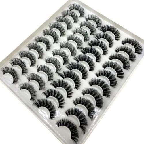 HBZGTLAD 20 pairs 3D Mink Lashes Natural False Eyelashes Dramatic Volume Fake Lashes Makeup Eyelash Extension Silk Eyelashes