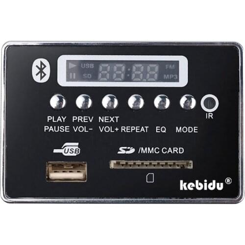 Kebidu New Bluetooth5.0 MP3 Decoder Board Module Hands-free Car USB MP3 Player with Remote Control USB For Aux Radio