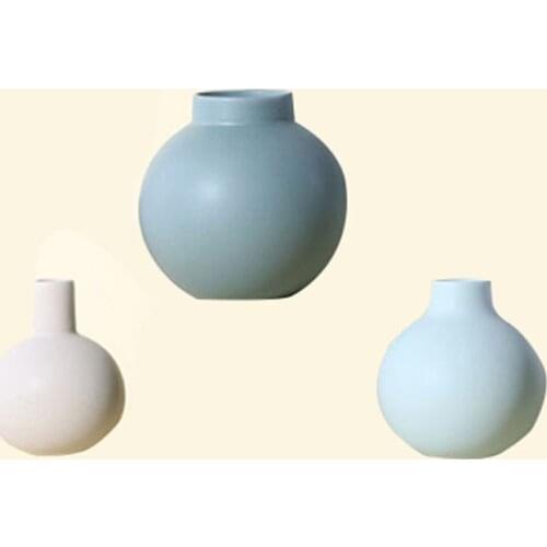 Nordic modern Ceramic Flower Vase Round ball shape spot warm and peace Home decorative artist design handcraft gift for friends