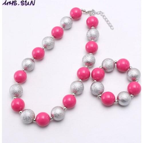MHS.SUN cute baby kids chunky diy beads necklace bracelets for children girls gumball necklace jewelry accessories 1pc/lot