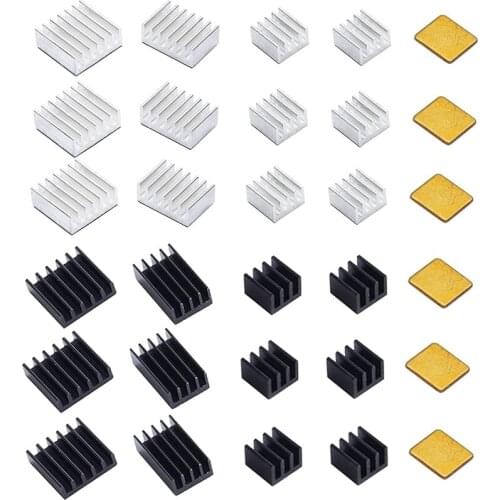 30Pcs Cooling Radiator Set Aluminum Copper Radiator with Thermal Conductive Glue for Raspberry Pi 2B/ 3B/4B