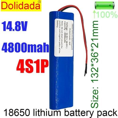 New Lithium 14.8V 4800mAh Battery 14.8V-16.8V 4S1P 18650 4800mAh with PCB18650 with lead wires