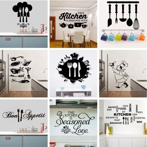 NEW Kitchen Wall Art Decal Wall Stickers For Kitchen Room Nature Decor Quote Wallpaper Vinyl Decals Mural
