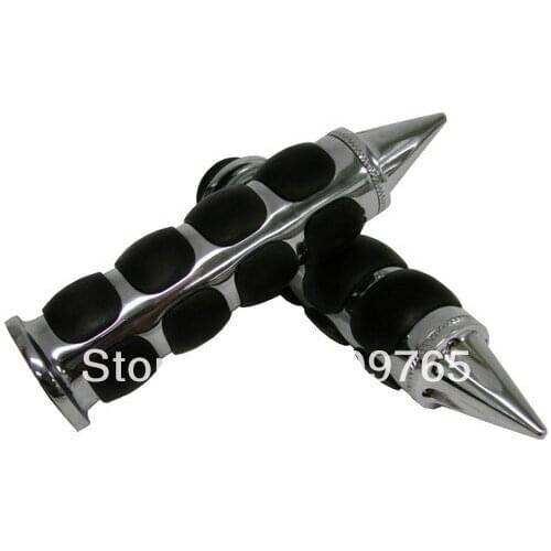 Pair CHROME SPIKE 1" HAND GRIPS for Honda CB 250 CBR 600 750 1000 Shadow Rebel VT VTX GL Cruiser Aero Spirit 750