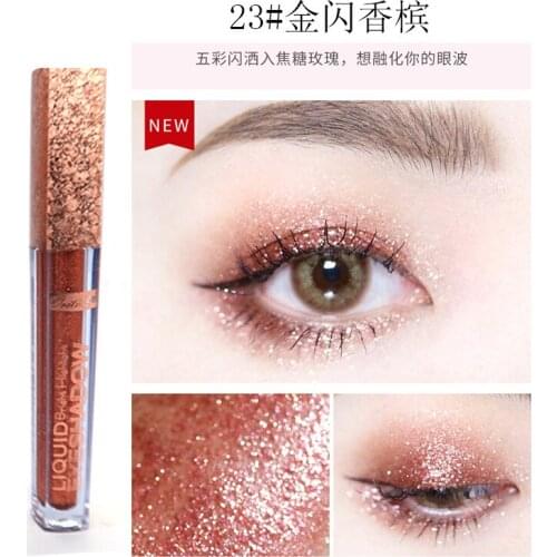 Pearlescent Sparkle Glitter Liquid Eye Shadow Color Metallic Diamond Luster Sequins 12 Color Palette Long-Lasting Shimmer
