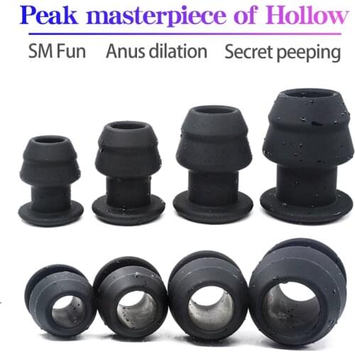18+ Silicone anal plug masturbator hollow anal plug anal band plug out to peer anal expansion anal toys adult toys