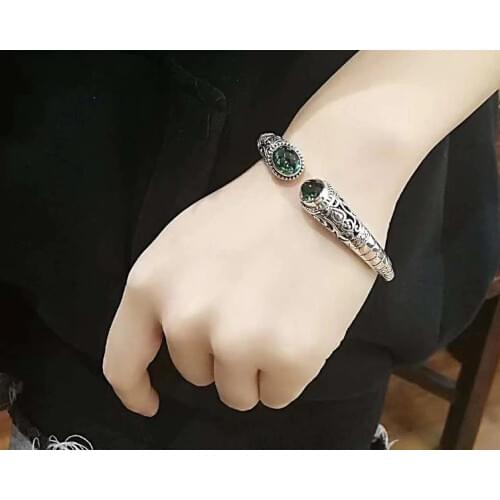 Sterling Silver Jewelry Retro High-End Exotic Amorous Feelings Of Bali Heart-Shaped Hollow Out Sterling Silver Bracelet