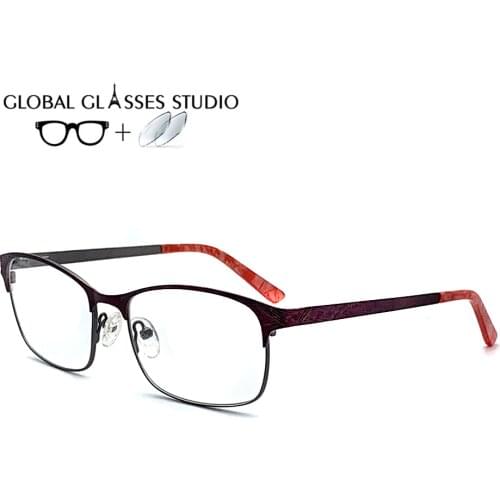 Women Metal Glasses Frame Eyewear Eyeglasses Reading Myopia Prescription Lens 1.56 Index 62JG28026