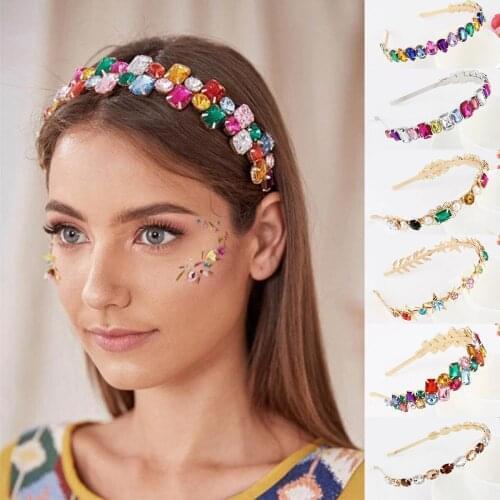 Women Girl Colorful Hairband Crystal Rhinestone Headband Hair Band Accessories