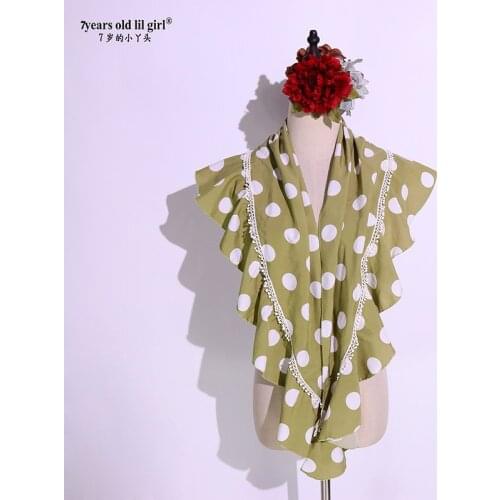 7yearsoldlilgirl Dance Dress Flamenco Boutique Printed Polka Dot Scarf BK409