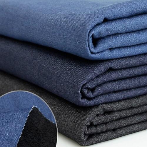 Winter Thicken Velvet Washed Denim Fabric For Sewing Warm Pants Jacket BY Half Meter