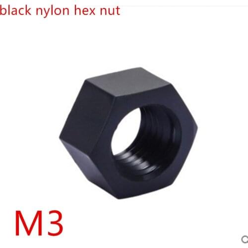 1000pcs m3 black Nylon hex nut plastic hex nut Nylon DIN934