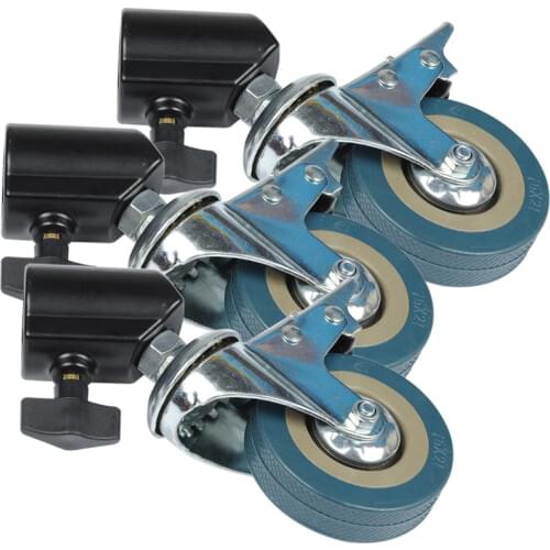 3PCS 22mm Photo Studio Heavy Duty Universal Caster Wheel for Light Stands&Studio Boom Photo Studio Accessories