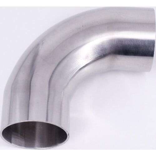 57mm 2.25" OD lengthen 20mm SUS 304 Stainless Steel Sanitary Butt Weld 90 Deg Elbow Pipe Fitting Homebrew Beer