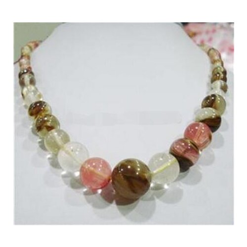 Free delivery! New arrival facets 6 - 14 mm Tourmaline watermelon Gems round pearl necklace 18 "fashion jewelry JT5408