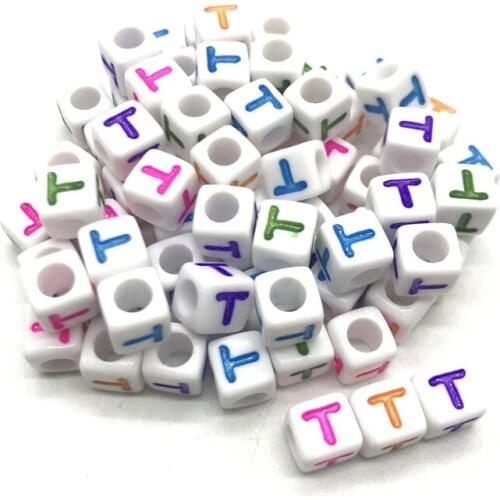 50pcs 7x7mm 26 Letter Beads Square Shape Alphabet Letter Beads Charms Bracelet Necklace For Jewelry Making Accessories #TTT