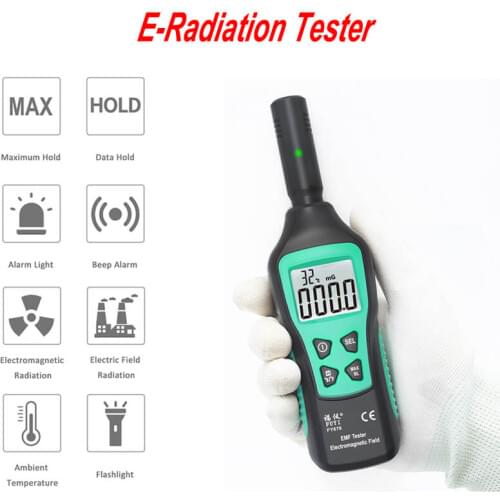 Electromagnetic Radiation Detector Temperature Radiation Tester EMF Meter Dosimeter Detector Geiger Counter for Wifi 4G 5G Phone