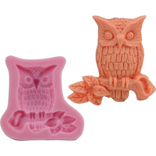 Branch Owl Shaped Silicone Cake Mould DIY Silicone Fondant Cake Decorating Mold Baking Tools Chocolate Sugarcarft Gumpaste Mold