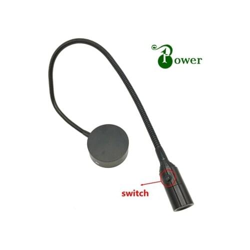 12V 24V 110V 220V FLEXIBLE GOOSENECK 1W BEDSIDE LED READING LIGHT WALL MOUNTED
