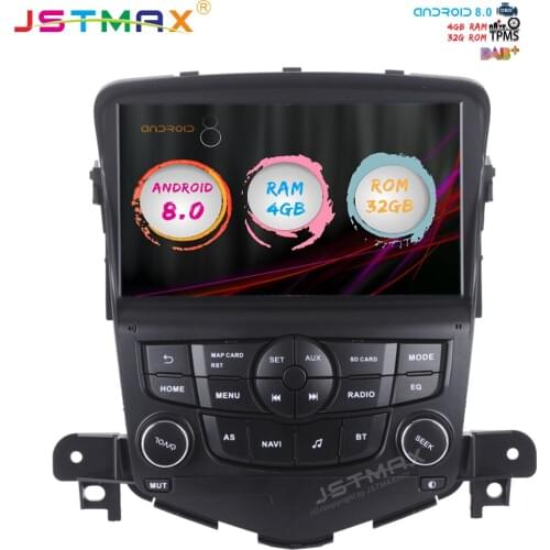 JSTMAX 8" Android 8.0 Car GPS Radio Player for Chevrolet Cruze 2008-2011 with Octa Core 4GB+32GB Auto Stereo Multimedia DAB