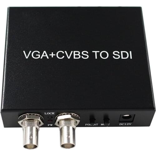 3RCA VGA AV CVBS TO SDI Converter Adapter 2 SDI Output for Monitor/Camera/Display