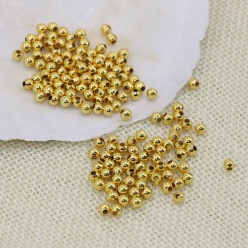 Free shipping 500pcs/lot hot sale gold-color 3mm round beads spacers accessories bracelets/necklace diy jewelry findings B2564