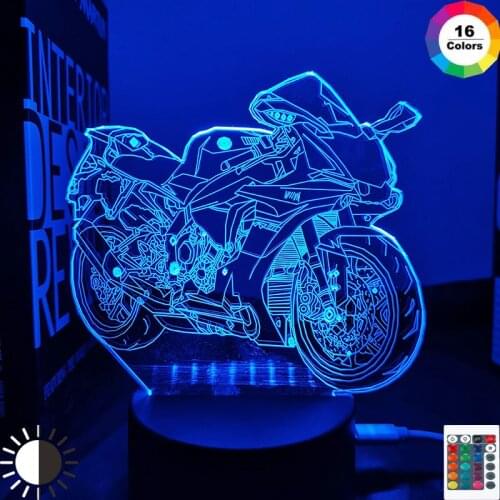 Cool Motorcycle Led Night Light for Kids Bedroom Decor Unique Birthday Gift for Children Study Room Desk 3d Lamp Motocycle