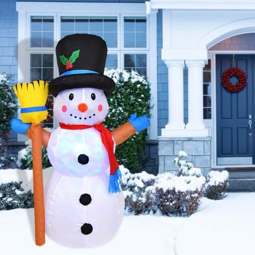 1.2 Meters Inflatable Snowman Doll Christmas New Year Xmas Decorations for Home Outdoor Garland Yard Prop LED Light Toy Ornament