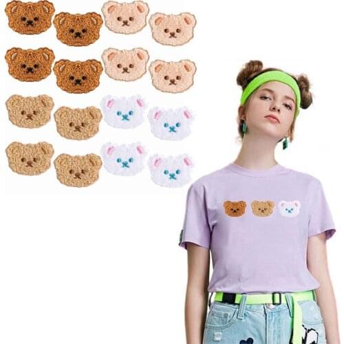 Bear Embroidery Patch, Cute Cartoon Bear Patches,Iron On Embroidered Applique Sewing Patches for Bags, Jackets, Jeans, Clothes D