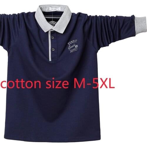 New Arrival Fashion Cotton Autumn Increase Long Sleeve Men Oversize Polo Casual O-neck Knitted Plus Size MLXL2XL3XL4XL5XL6XL