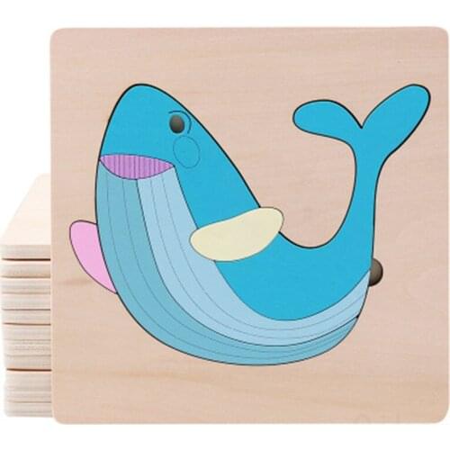 Montessori Educational Wooden toy 3D Memory Puzzle Wooden Sensory Mathematics Jigsaw Brain Training Early Intellectual Learning