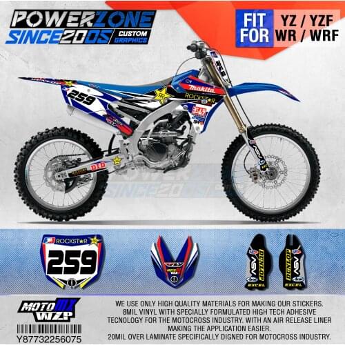 PowerZone Customized Team Graphics Backgrounds Decals 3M Custom Stickers For YAMAHA YZF250FX 14-18 YFZ 19 YZF450 14-17 18-19 075