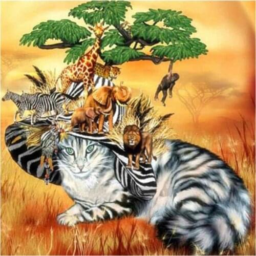 Full drill diamond painting cat animals embroidery mosaic diamond dotz 5d diy rhinestone picture puzzle toy drawing wall decor