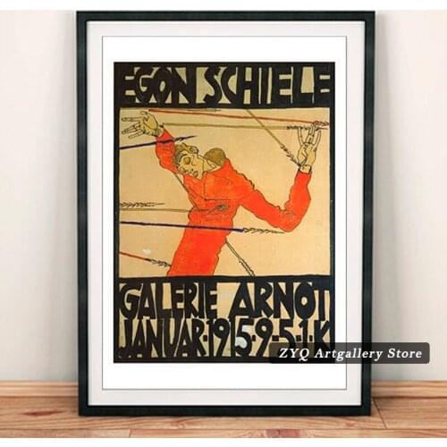 Egon Schiele Poster Art Gallery Exhibition Print Canvas Painting Abstract Poster Wall Art Pictures For Living Room Home Decor