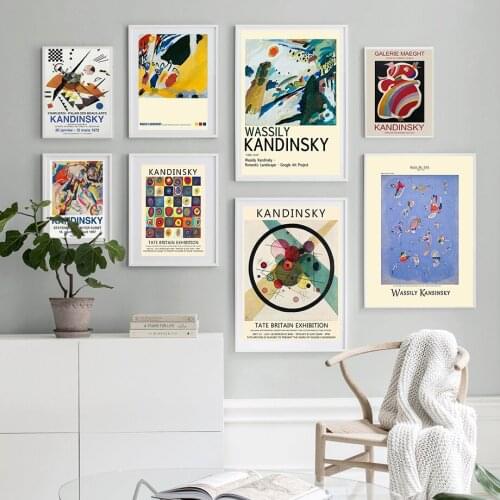 Wassily Kandinsky Poster Vintage 1960s Galerie Berggruen Exhibition Museum Canvas Print Abstract Painting Wall Picture Decor