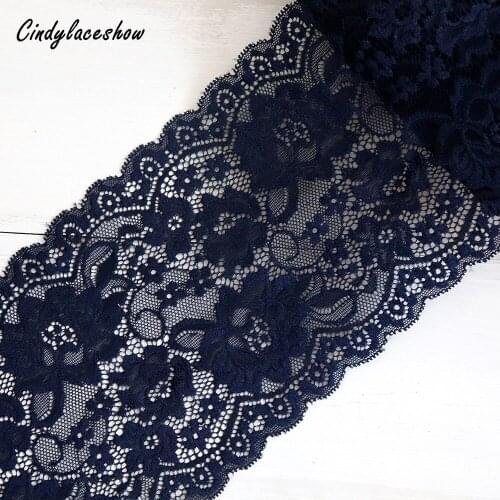 1Yard Scalloped Nylon Stretch Elastic Lace Trim For DIY Clothing Accessories Sewing Applique French Net Elastic Lace Fabric Trim