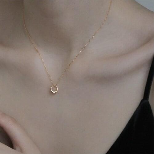S925 3Pcs/Lot Geometric Circle Ins Simple Niche Design Cold Wind Necklaces Chain Choker Fashion Necklace