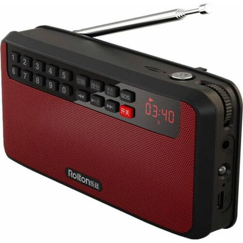 Rolton T60 stereo fm radio receiver headset TF card USB LED light 2.1 sound track portable mini music MP3 player elderly radio