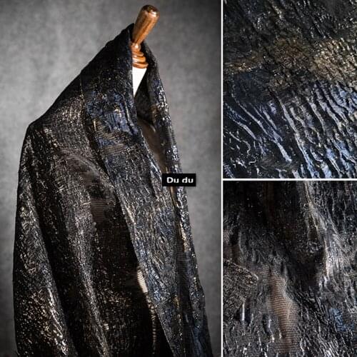 50*136cm Jacquard Clothing Fabric Vertical stripes Texture Reengineering Hot stamping Fashion Fabric DIY