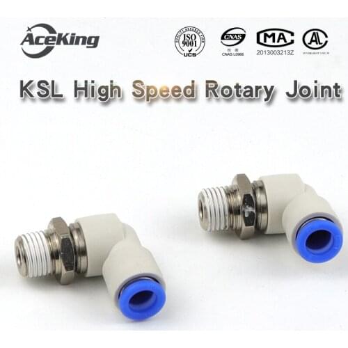 AceKing right Angle 360 degree high speed rotary joint pneumatic convenient quick plug ksl6/8 04 06 08 10 12-m5 01S 02S 03S 04S