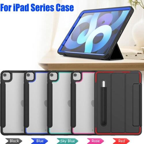 For iPad Pro 11 12 Smart Cover+Silicone Case Kids Safe Armor Shockproof Heavy Duty Cover For iPad Air4 10.9 10.2 9.7 Mini 5 4