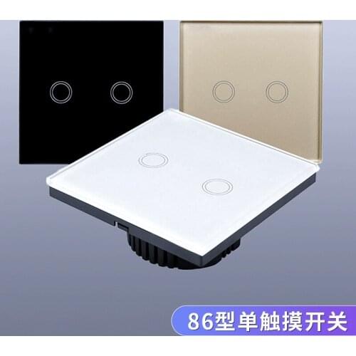 Smart home 86 Type Single Touch Switch Family Single Fire Switch Capacitive 2-Way Office Hotel Wall Touch Switch