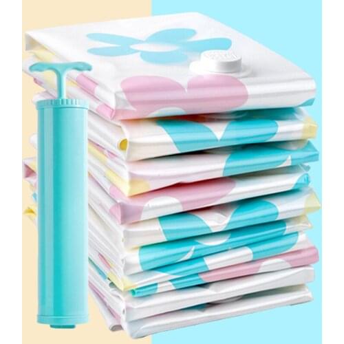 Bedroom Vacuum Compression Bag Send Hand Pump Large Size Air Exhaust Cotton Blanket Clothes Storage Bag Spacious Bag 11-Piece